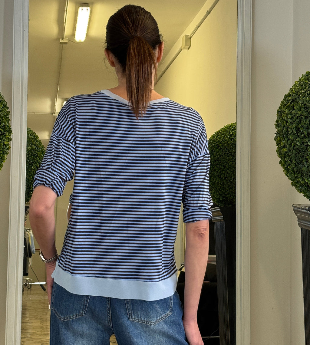 Maglia a Maniche Lunghe con Micro Righe