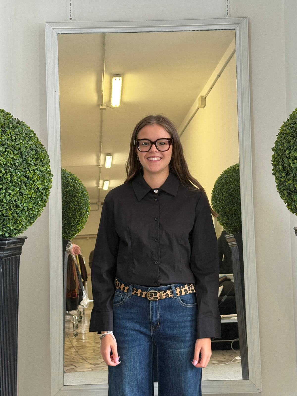 SusyMix Camicia con Bottone Gioiello