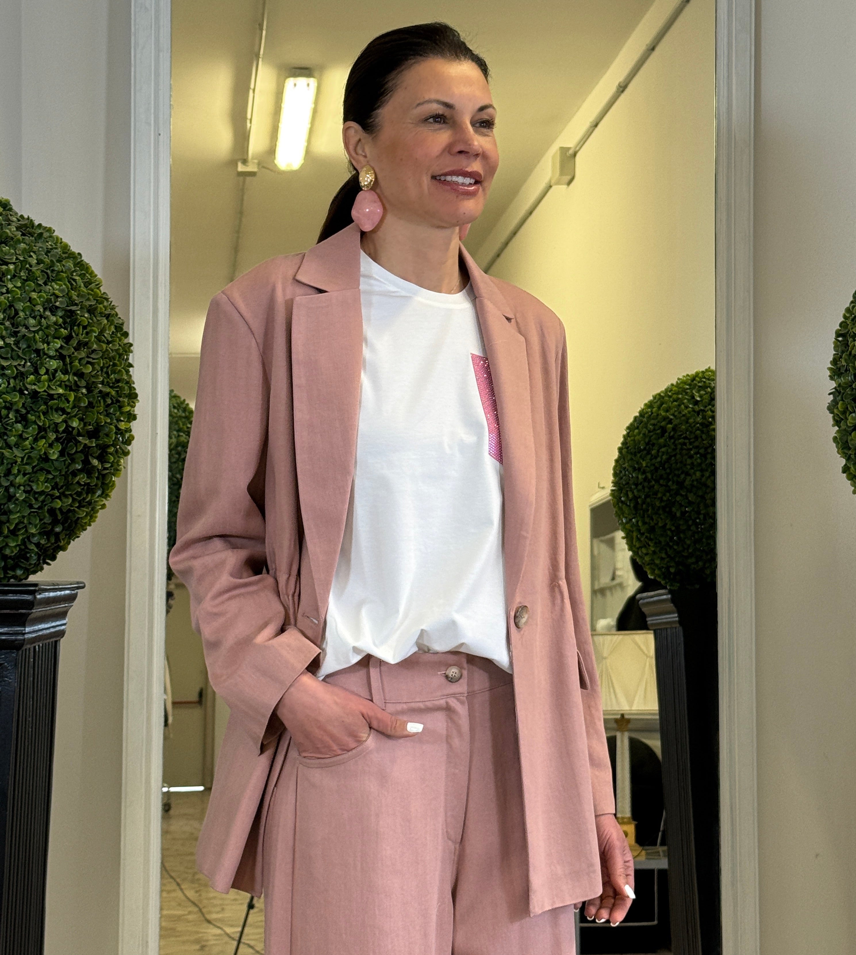 Tensione In Giacca Over Monopetto con Arriccio alla Vita