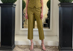 MaryLey Completo con Gilet e Pantaloni Oliva