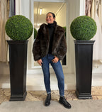 Bomber in Ecopelliccia con Cappuccio