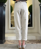 Pantaloni Taglio Jeans con Cintura