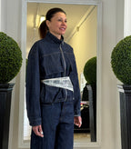 Tensione In Giubbino Denim con Pizzo a Triangolo