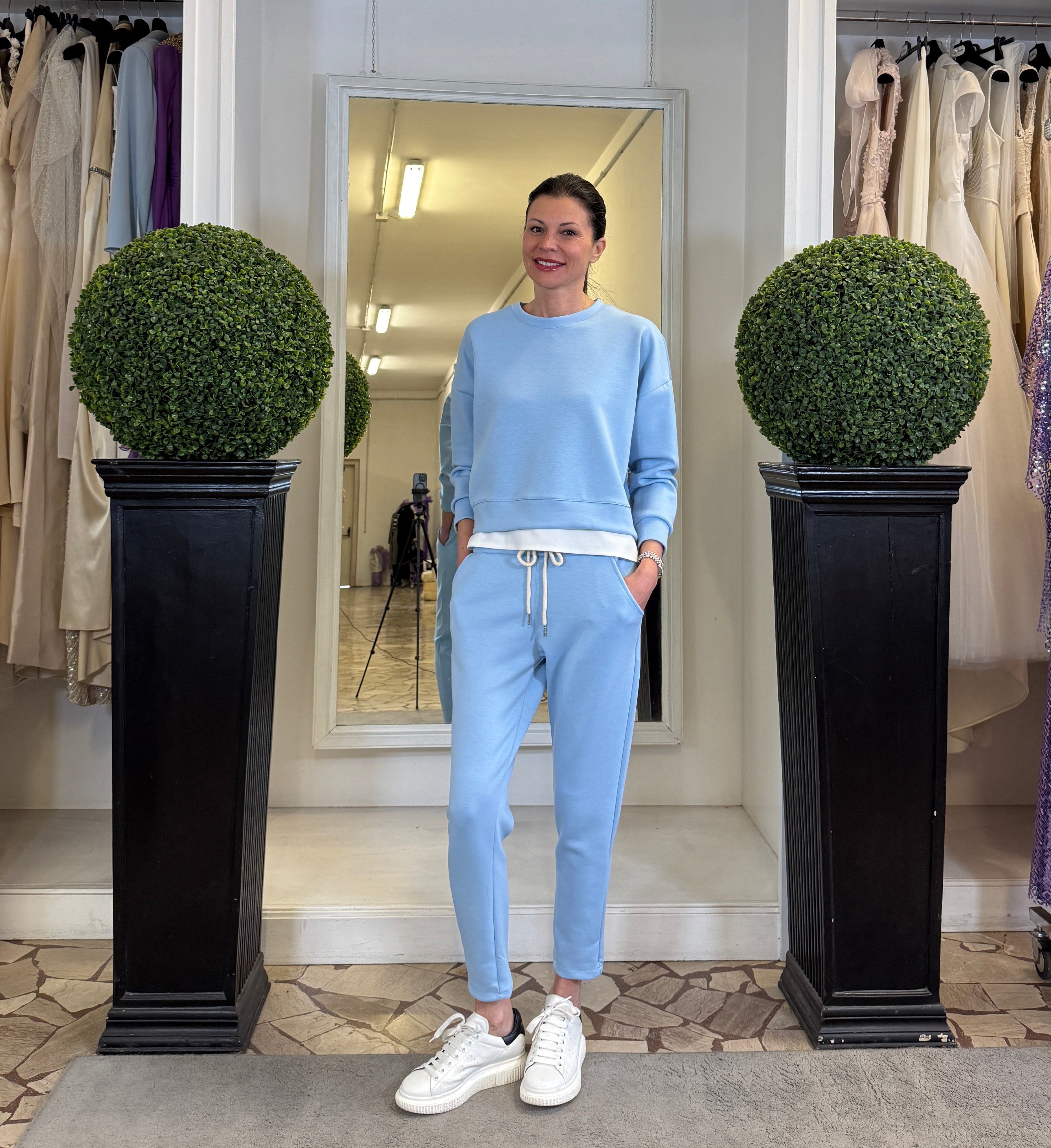 Tuta in Felpa con Cerniera Laterale e Elastico in Vita