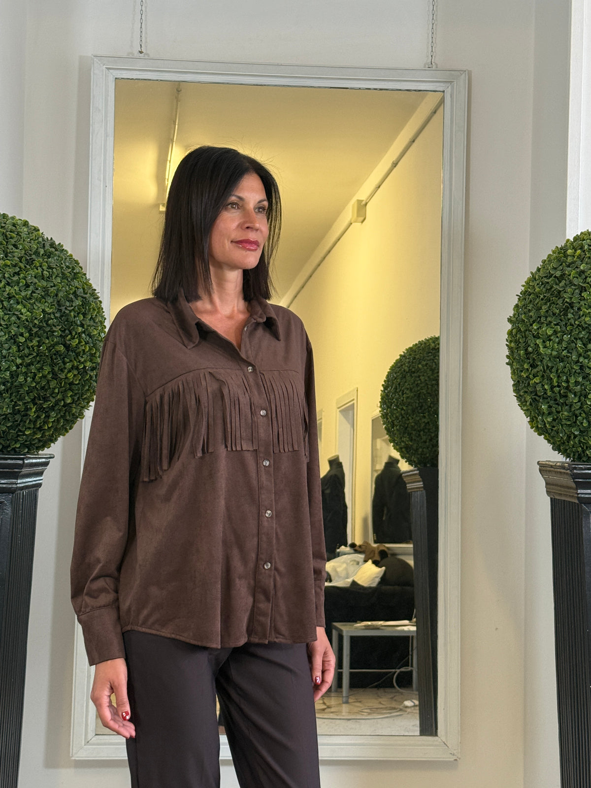 Camicia in Eco Dainetto con Frange LiLu