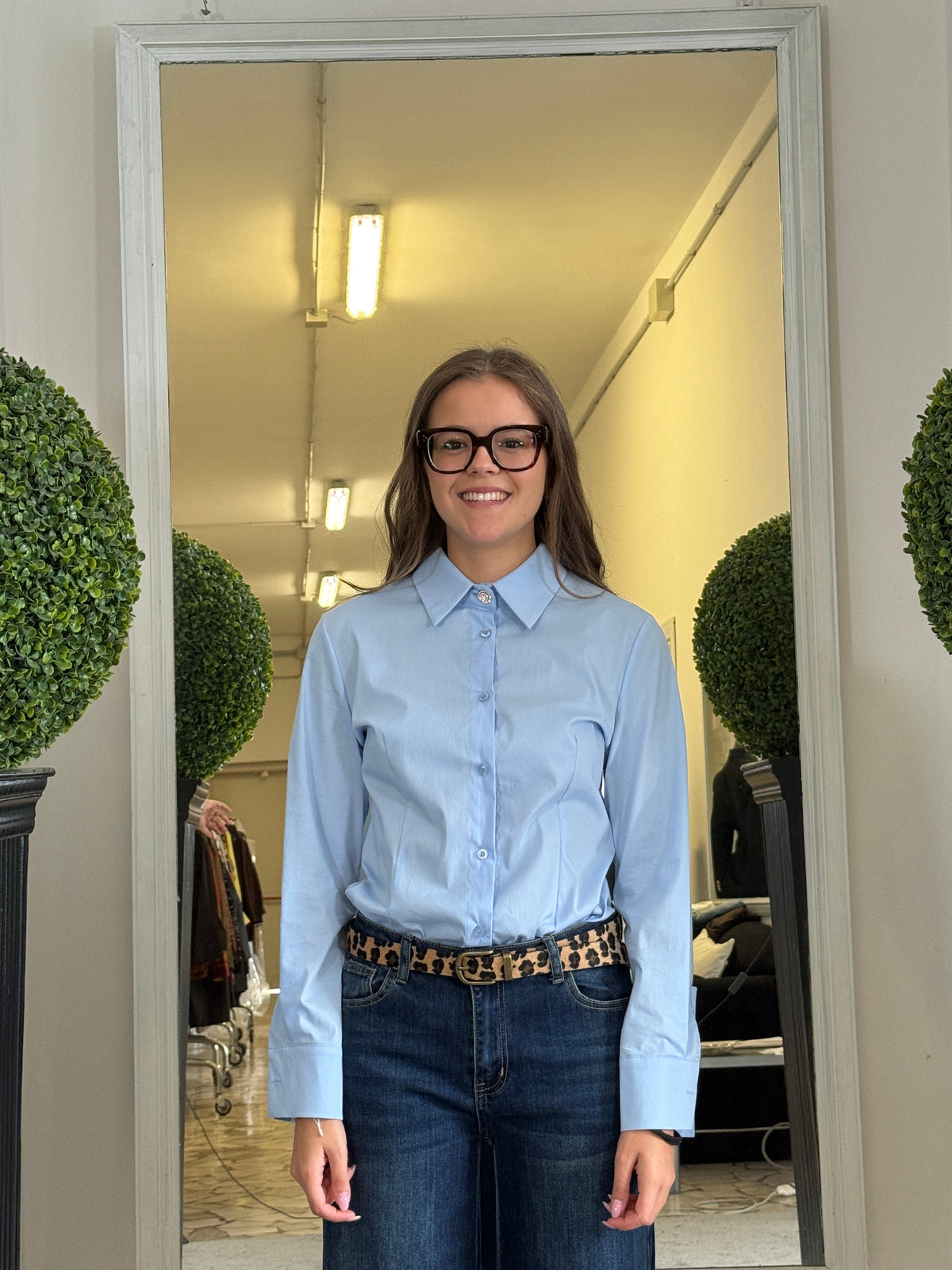 SusyMix Camicia con Bottone Gioiello