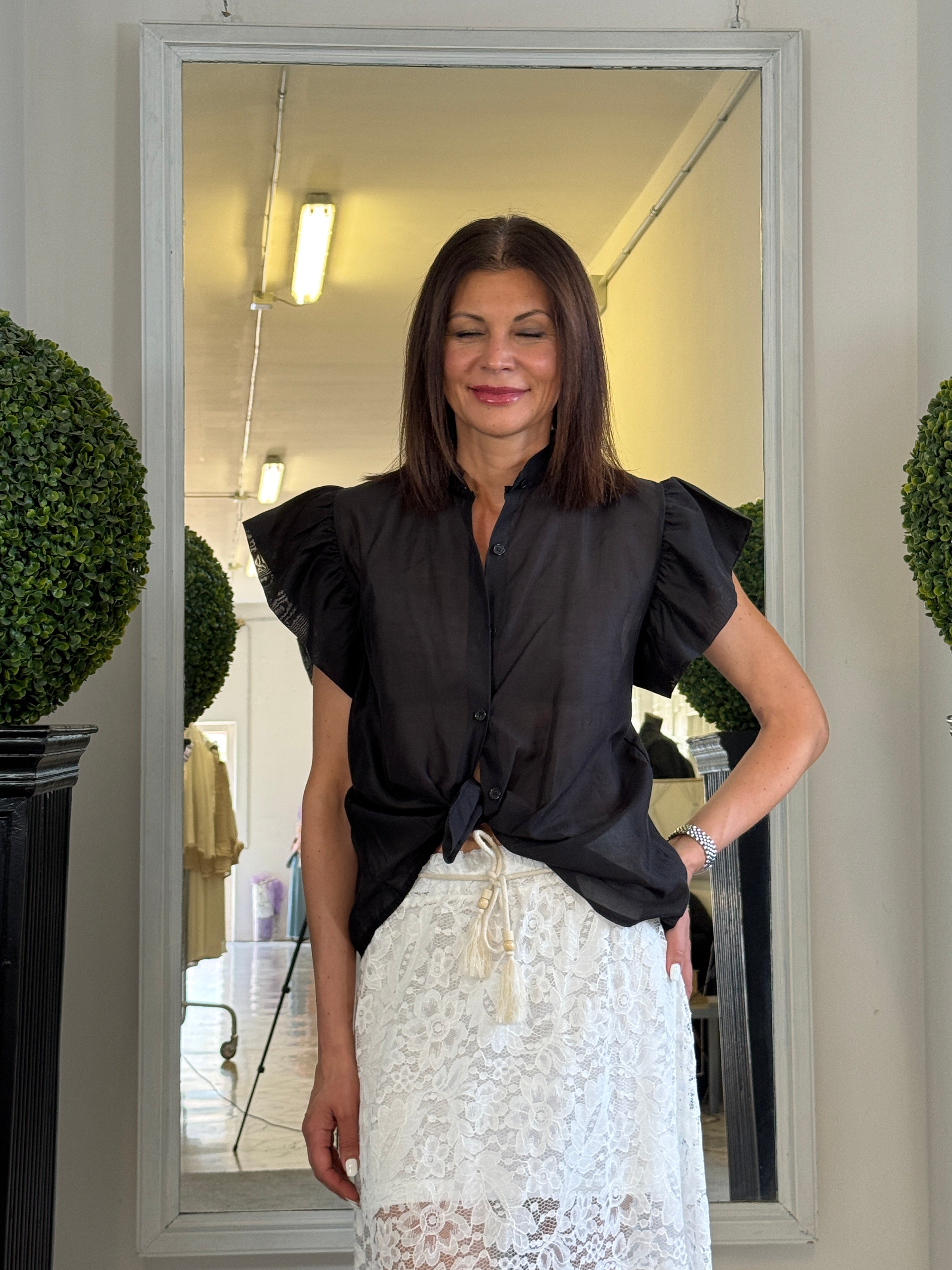 Camicia con Maniche ad Aletta e Volaint