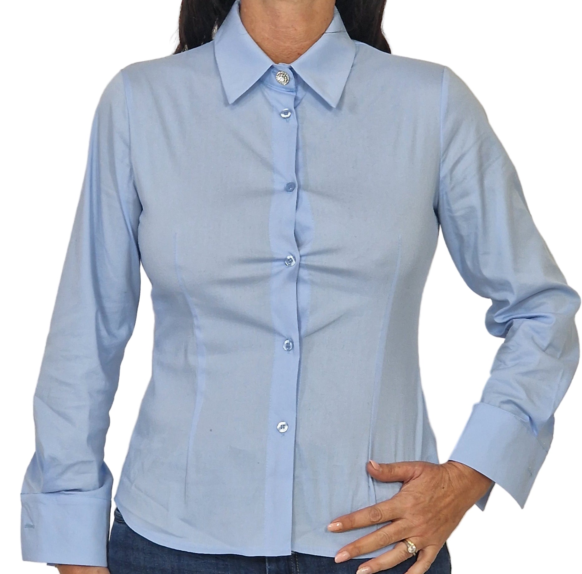 Camicia con bottone gioiello