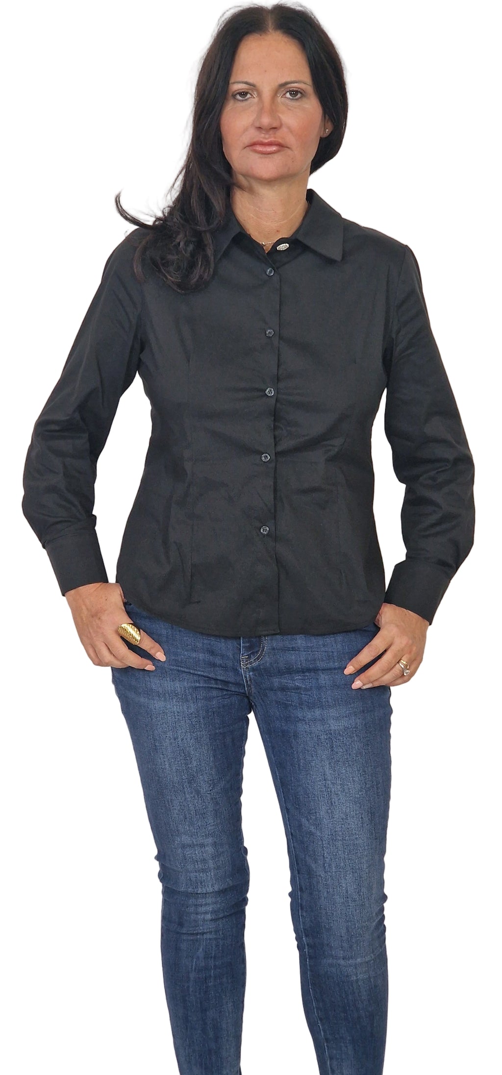 Camicia con bottone gioiello