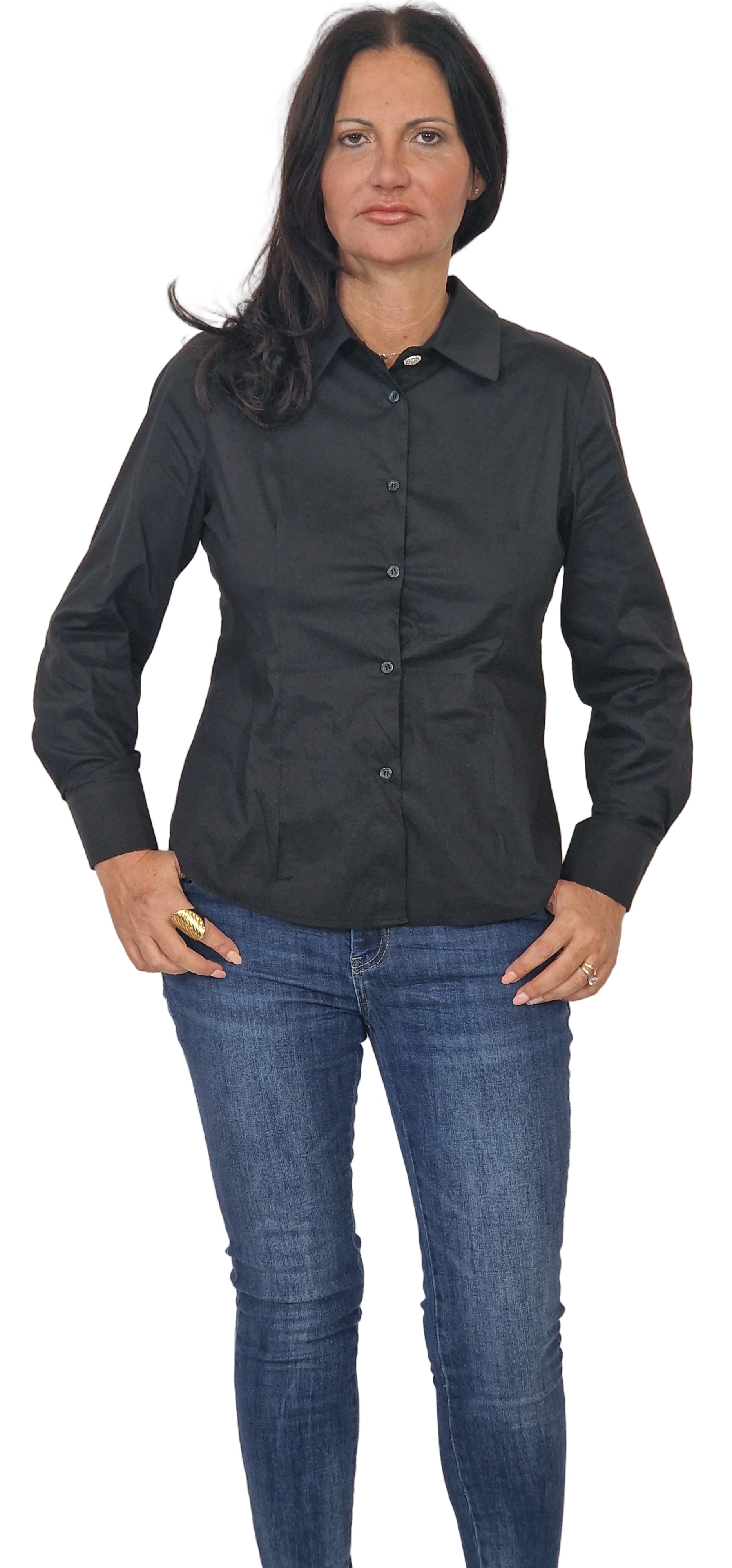 Camicia con bottone gioiello