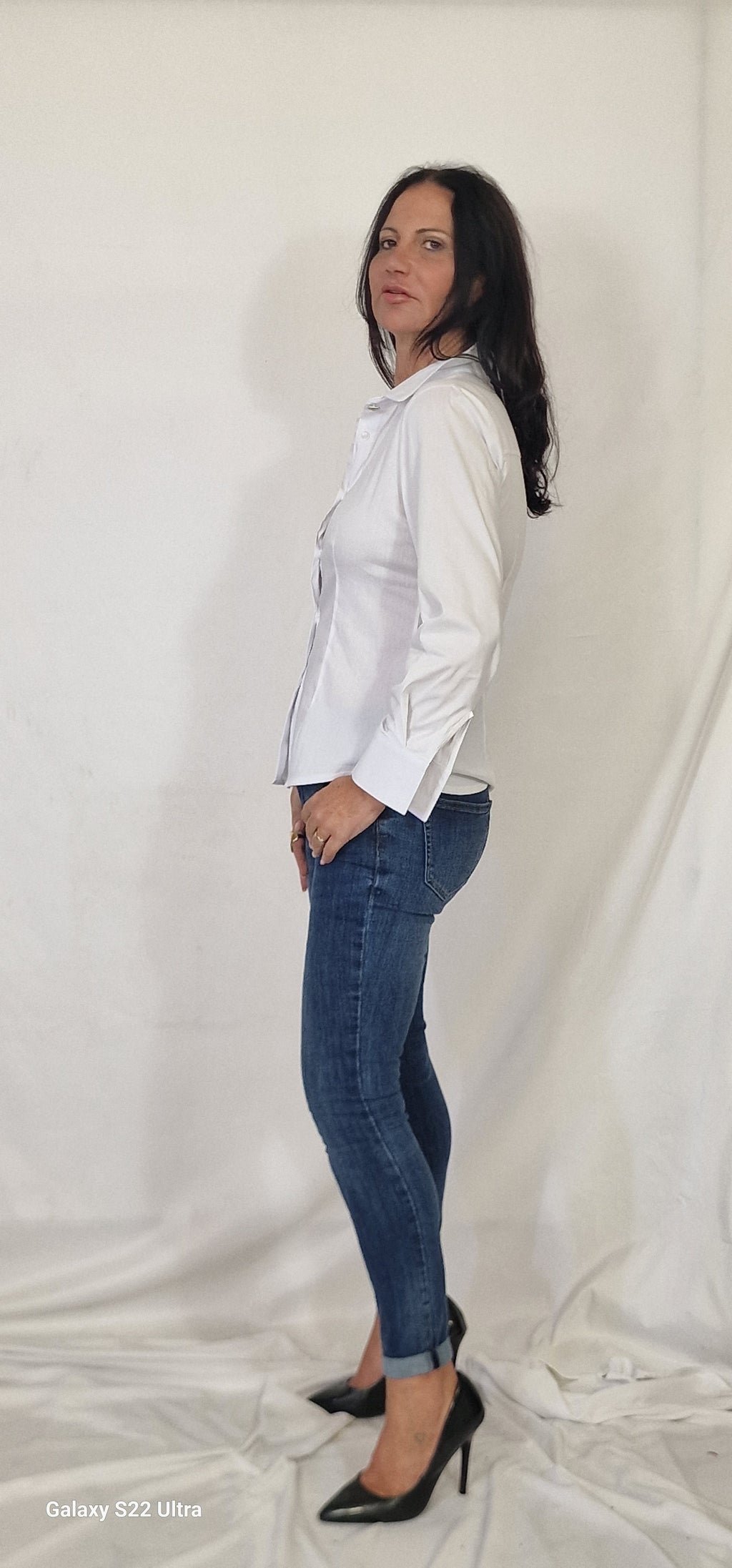 Camicia con bottone gioiello