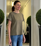 T-shirt Basic con Maniche con Risvolto