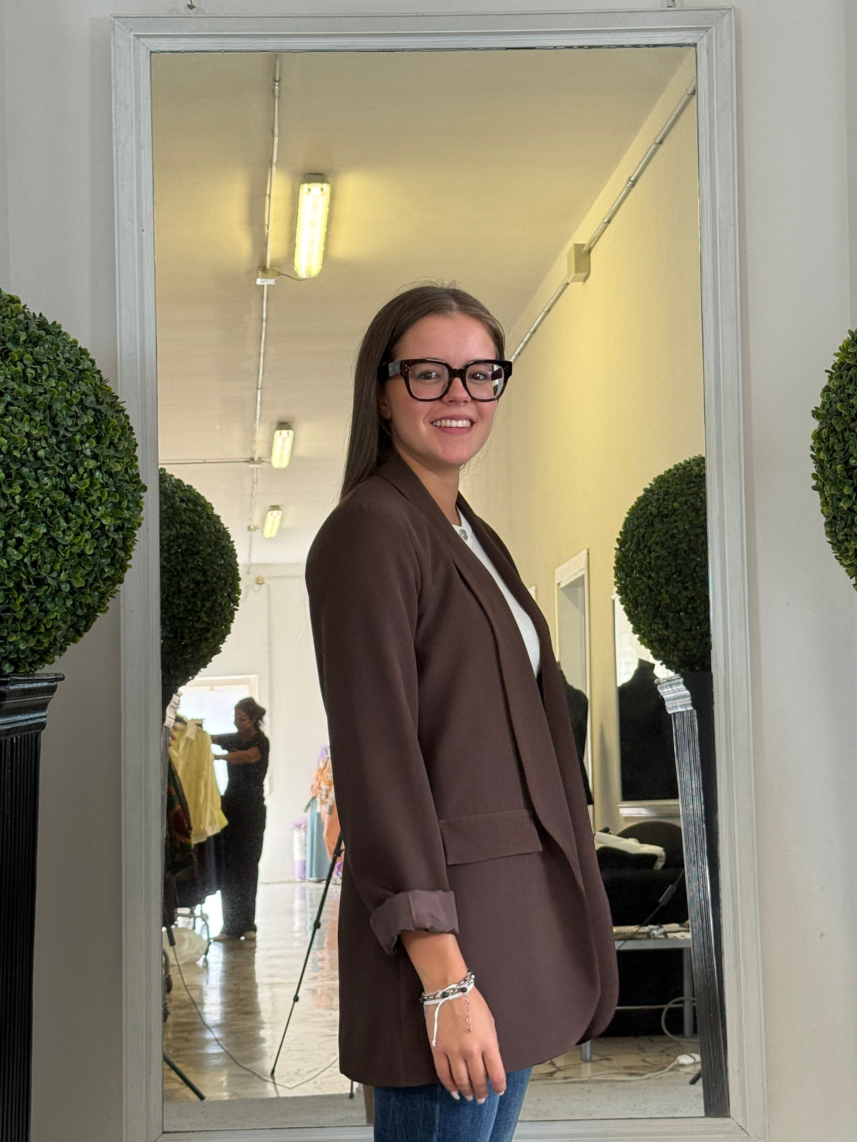 Blazer Senza Bottoni Stile Smoking