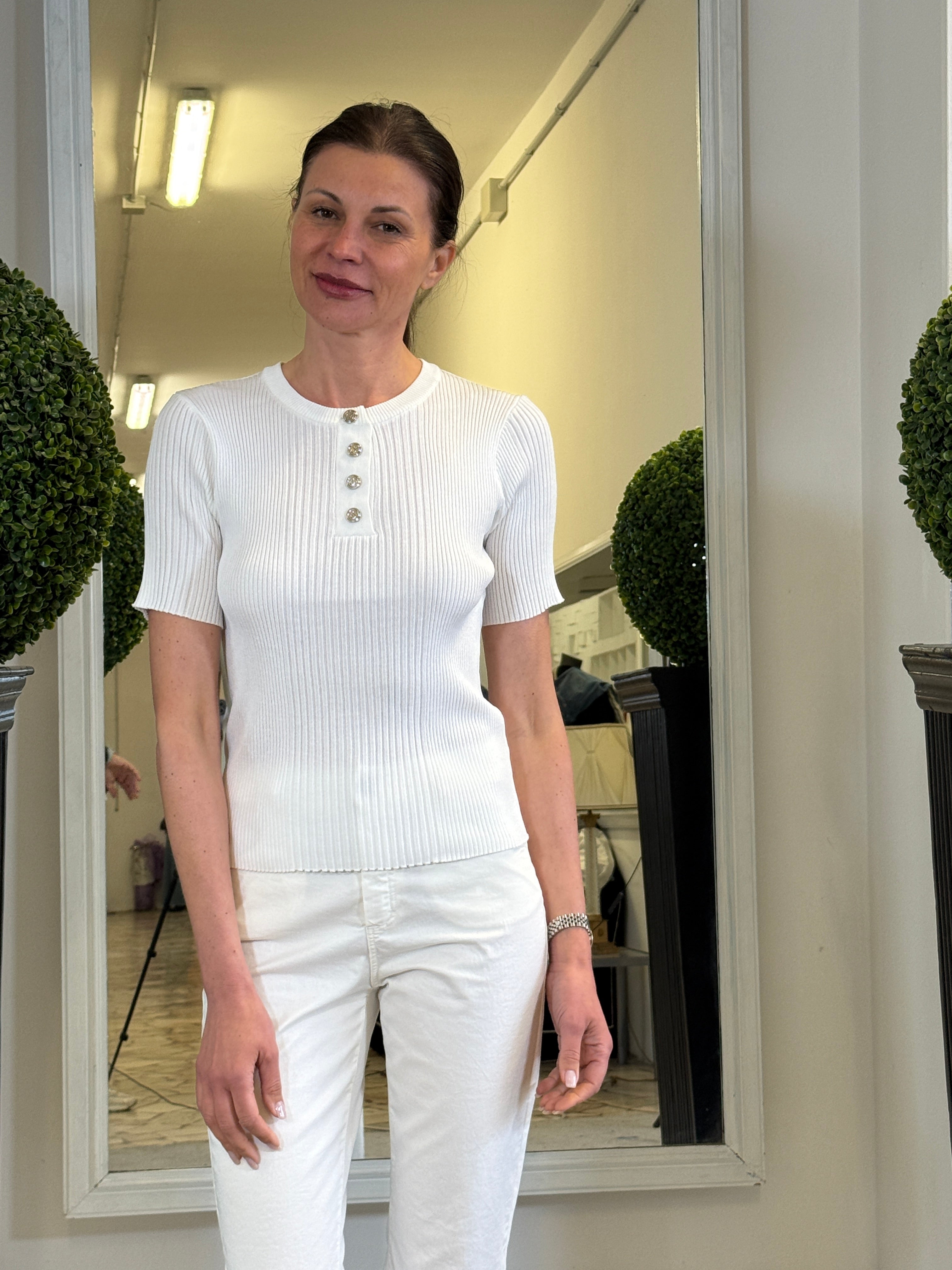 Maglia a Costine con Bottoncini