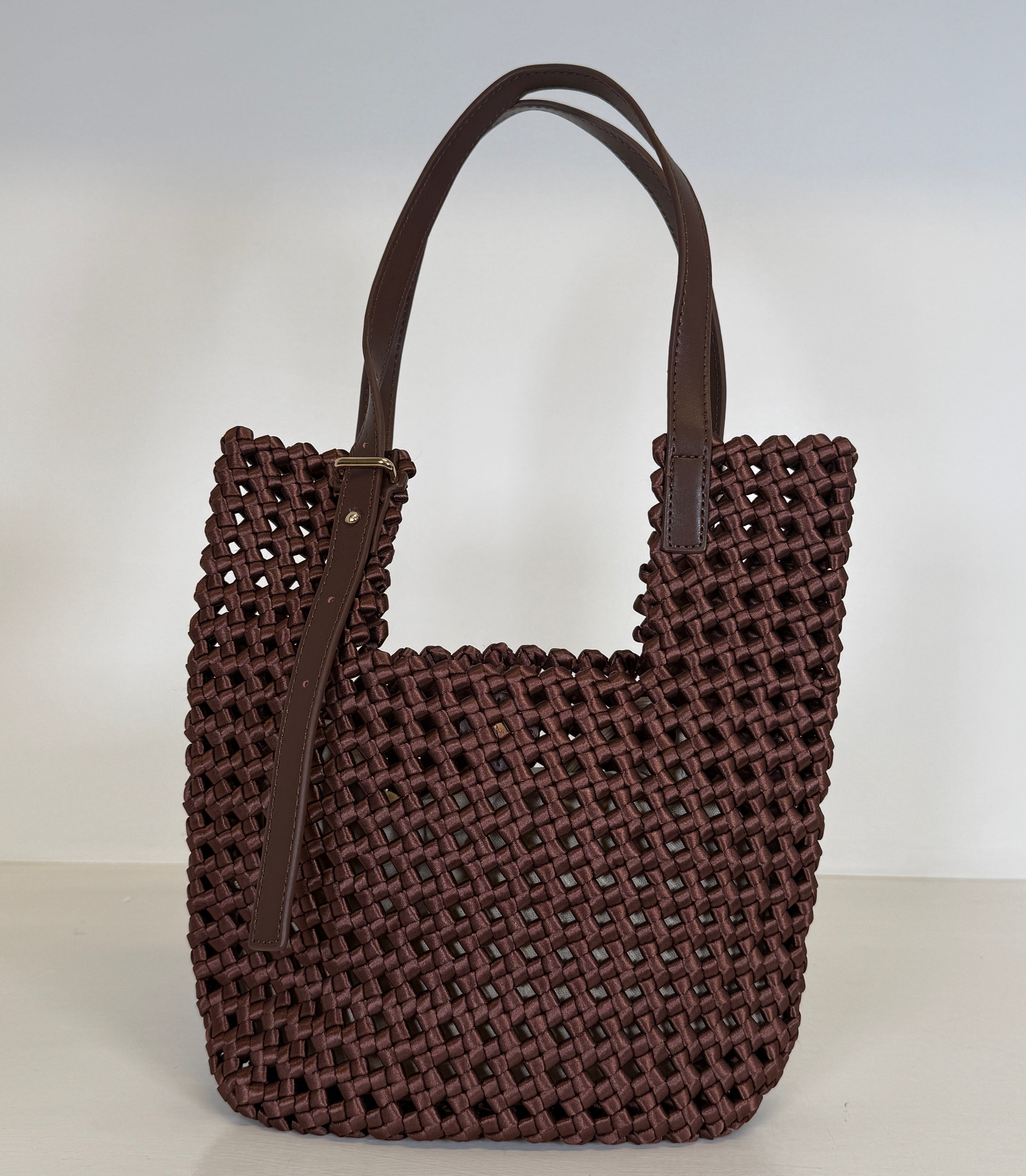 Tea Borsa Piccola Intrecciata Raso e Cuoio