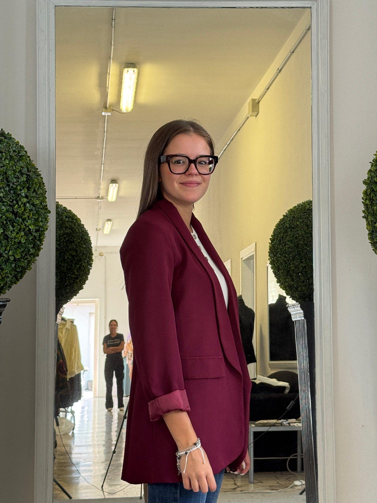 Blazer Senza Bottoni Stile Smoking