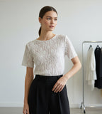 Maglia in Pizzo Elasticizzato Manica Corta