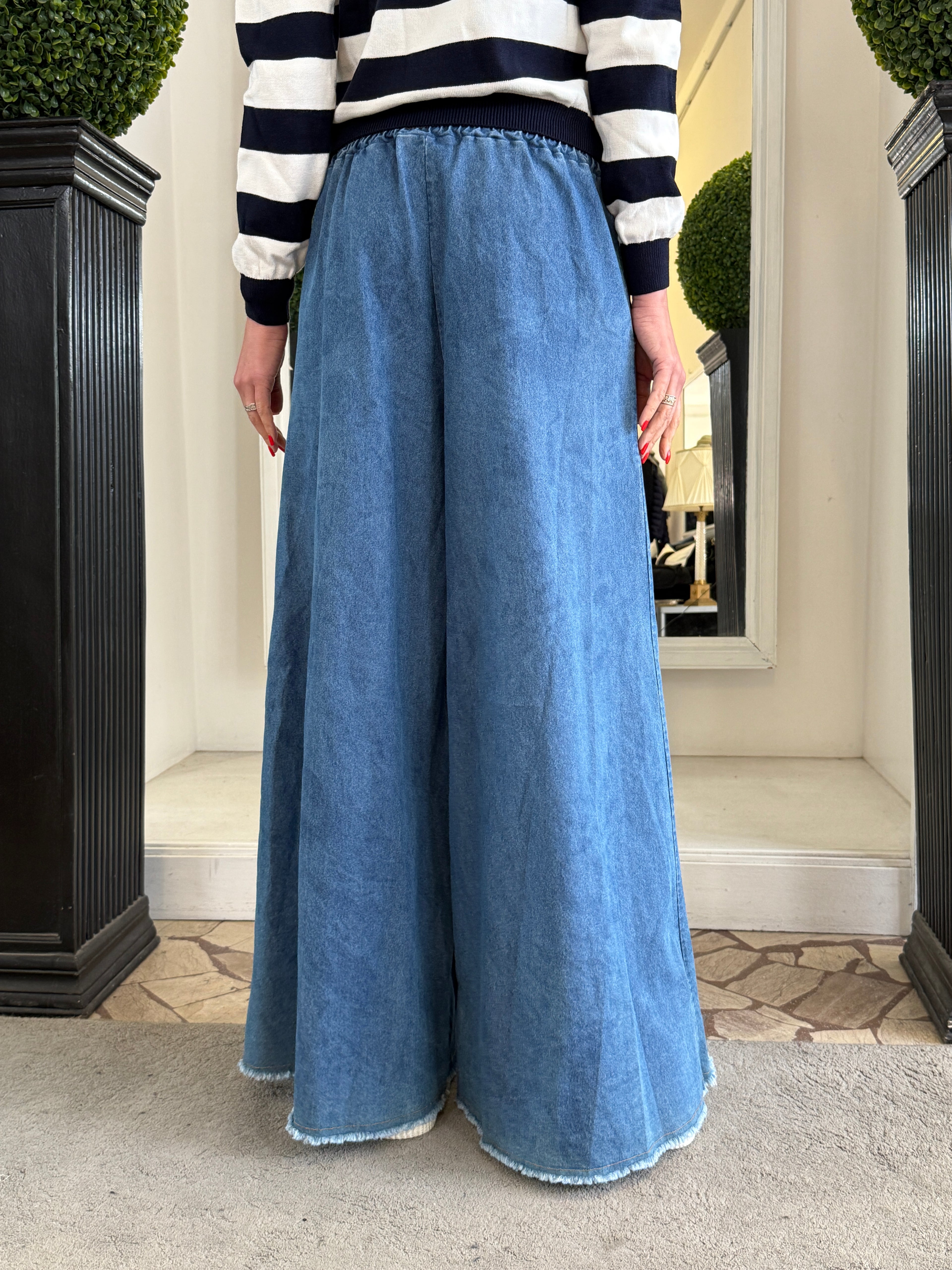 Pantapalazzo in Cotone Taglio Vivo con Coulisse