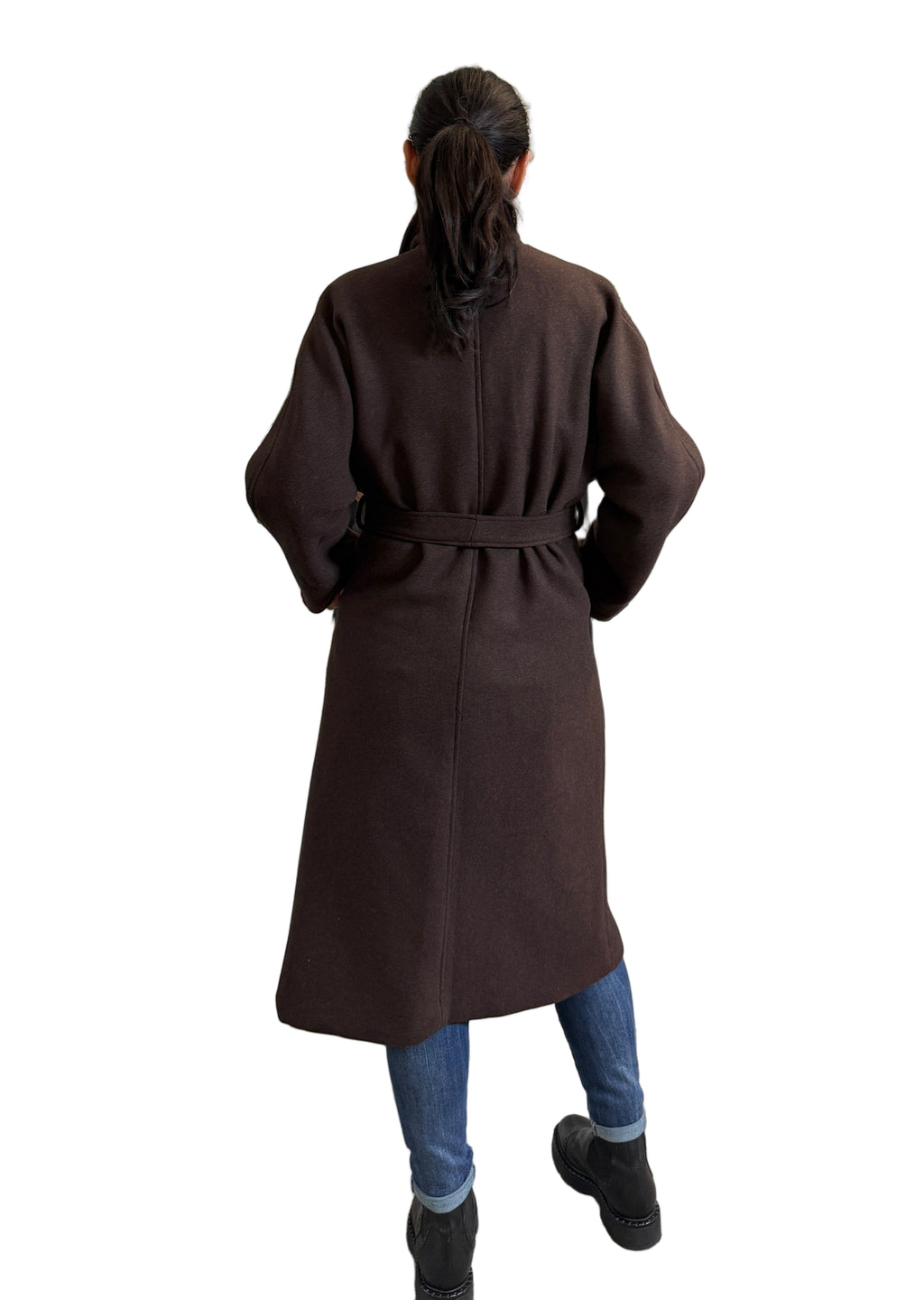 Cappotto doppio petto con cintura