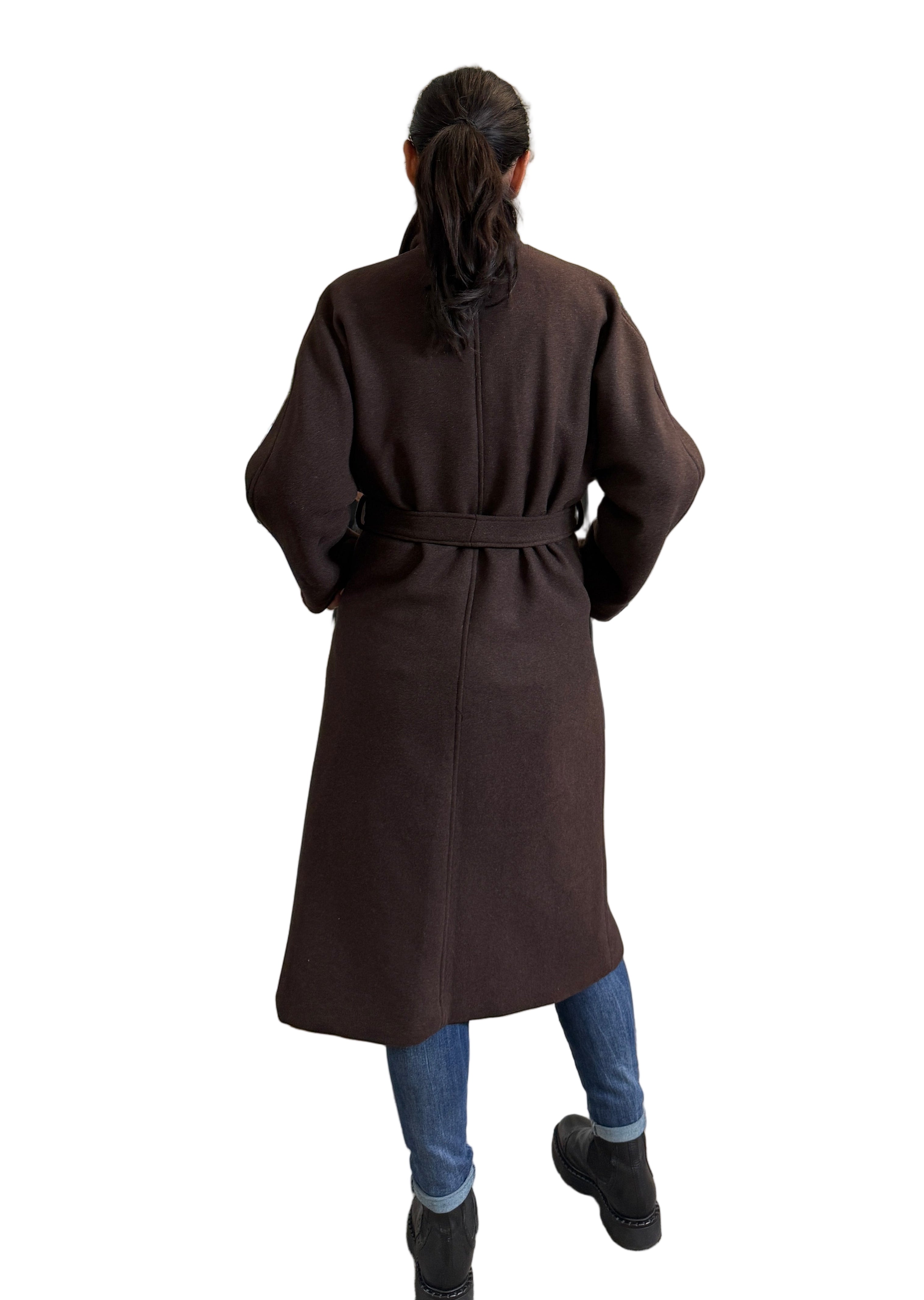 Cappotto doppio petto con cintura