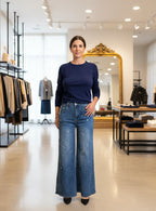 Jeans a Palazzo con Strass