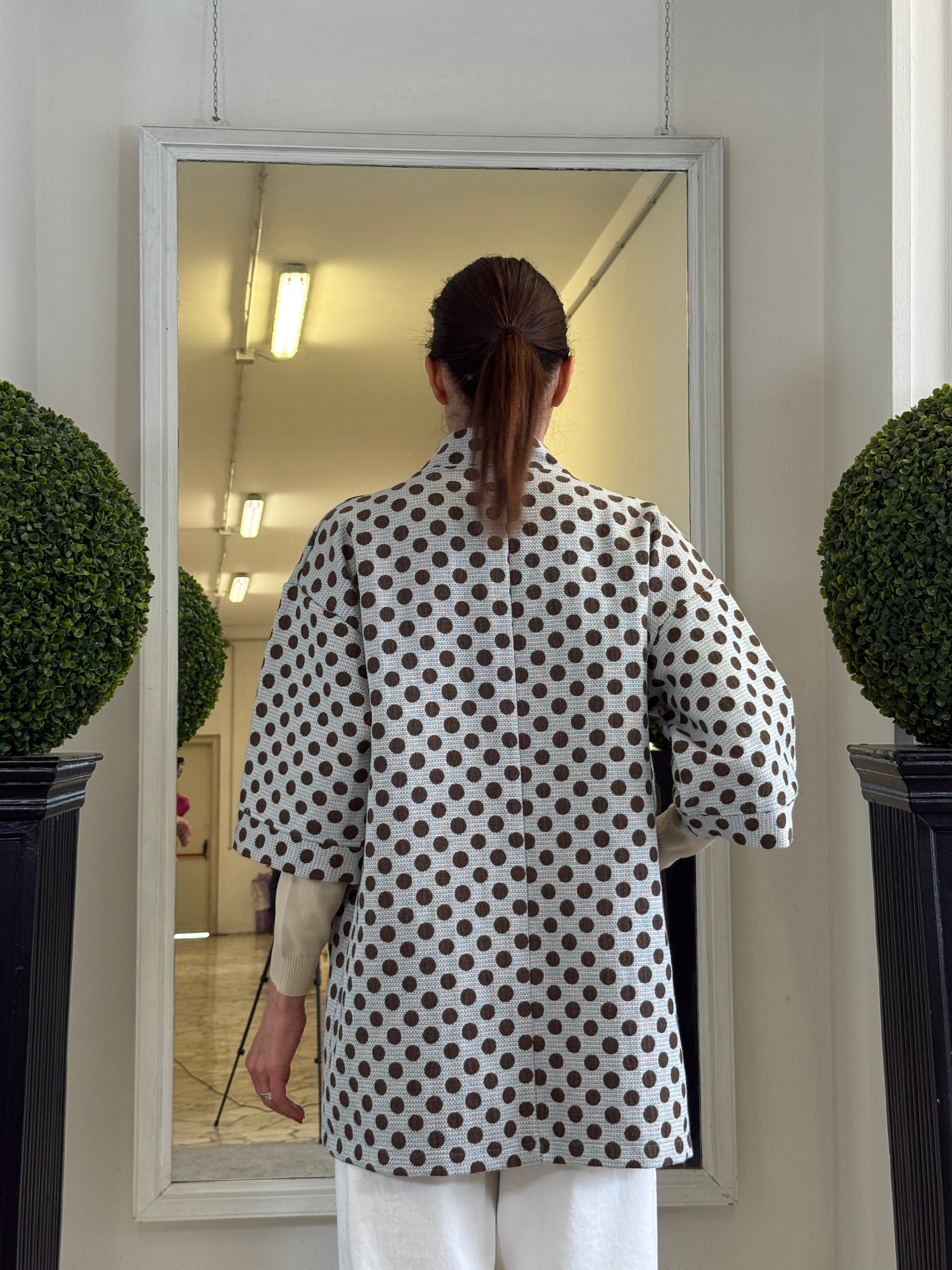 Giacca a Kimono con Maniche 3/4 Senza Bottoni