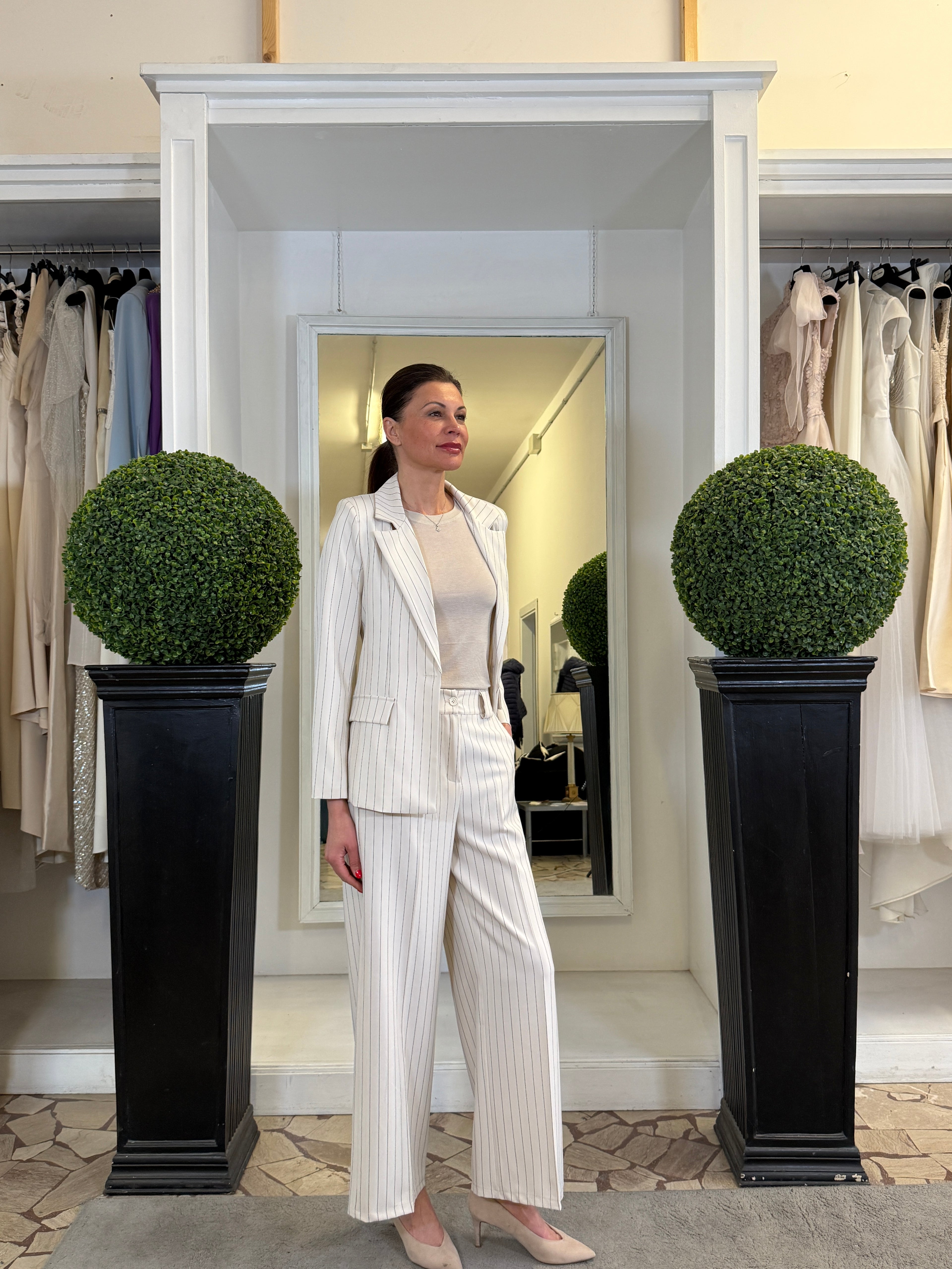 Tailleur Gessato Giacca e Pantaloni