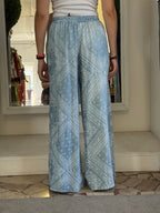 Pantaloni in Chambray Stampa Bandana