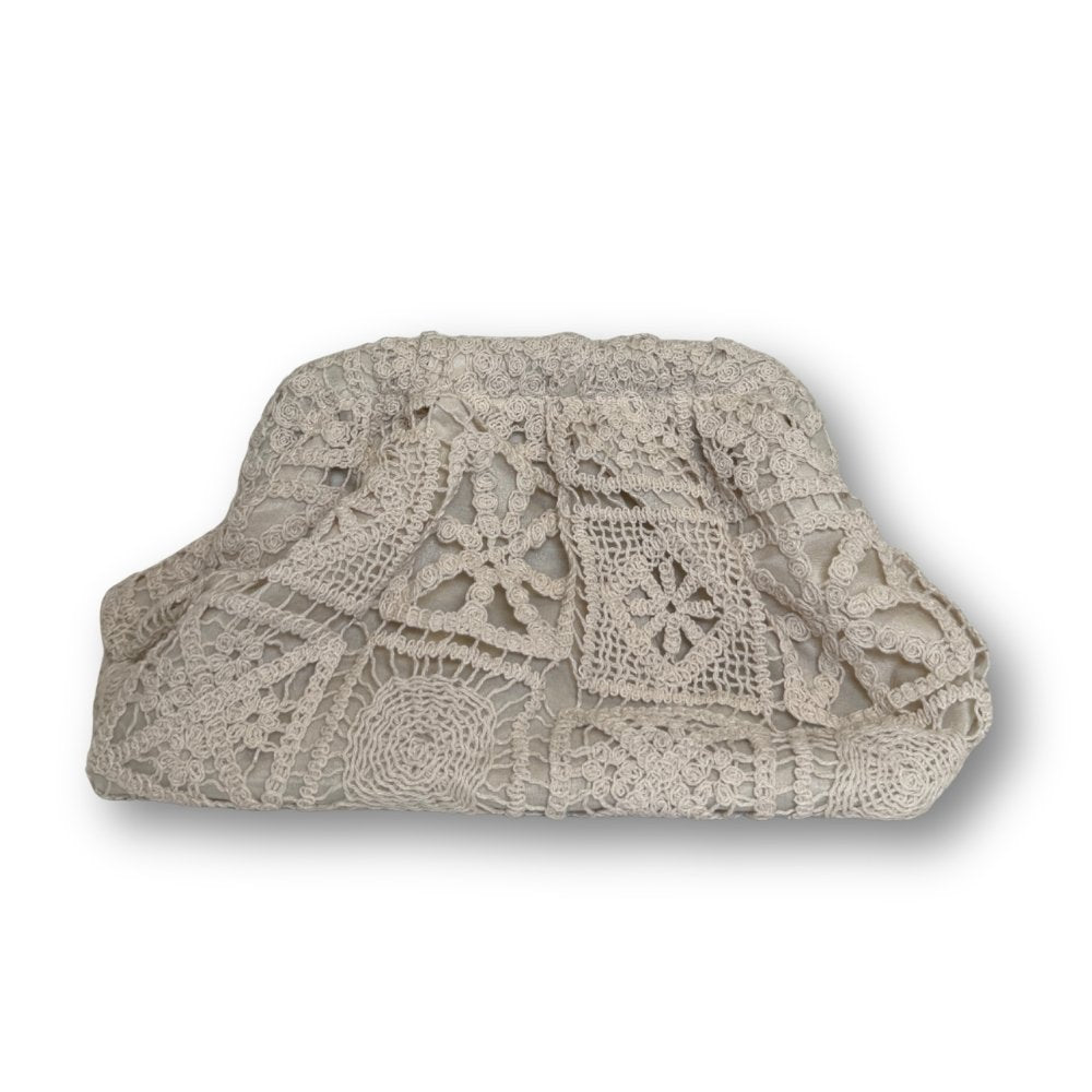 Borsa Pochette in Pizzo Crochet Pasticcino