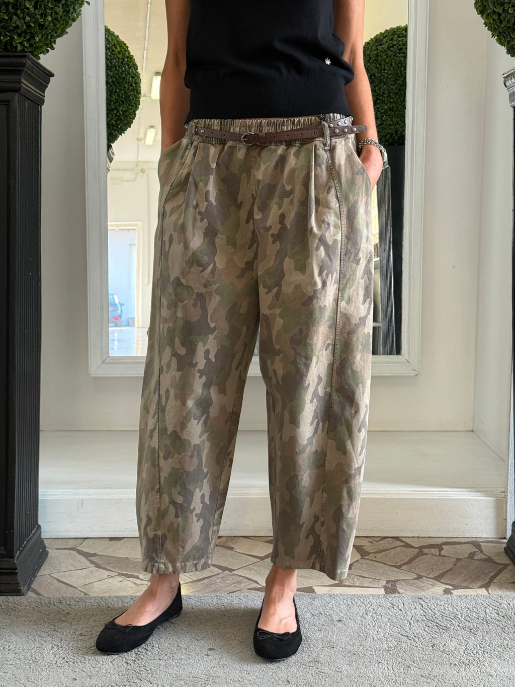 Pantaloni Cropped Camouflage Fit Morbido 775