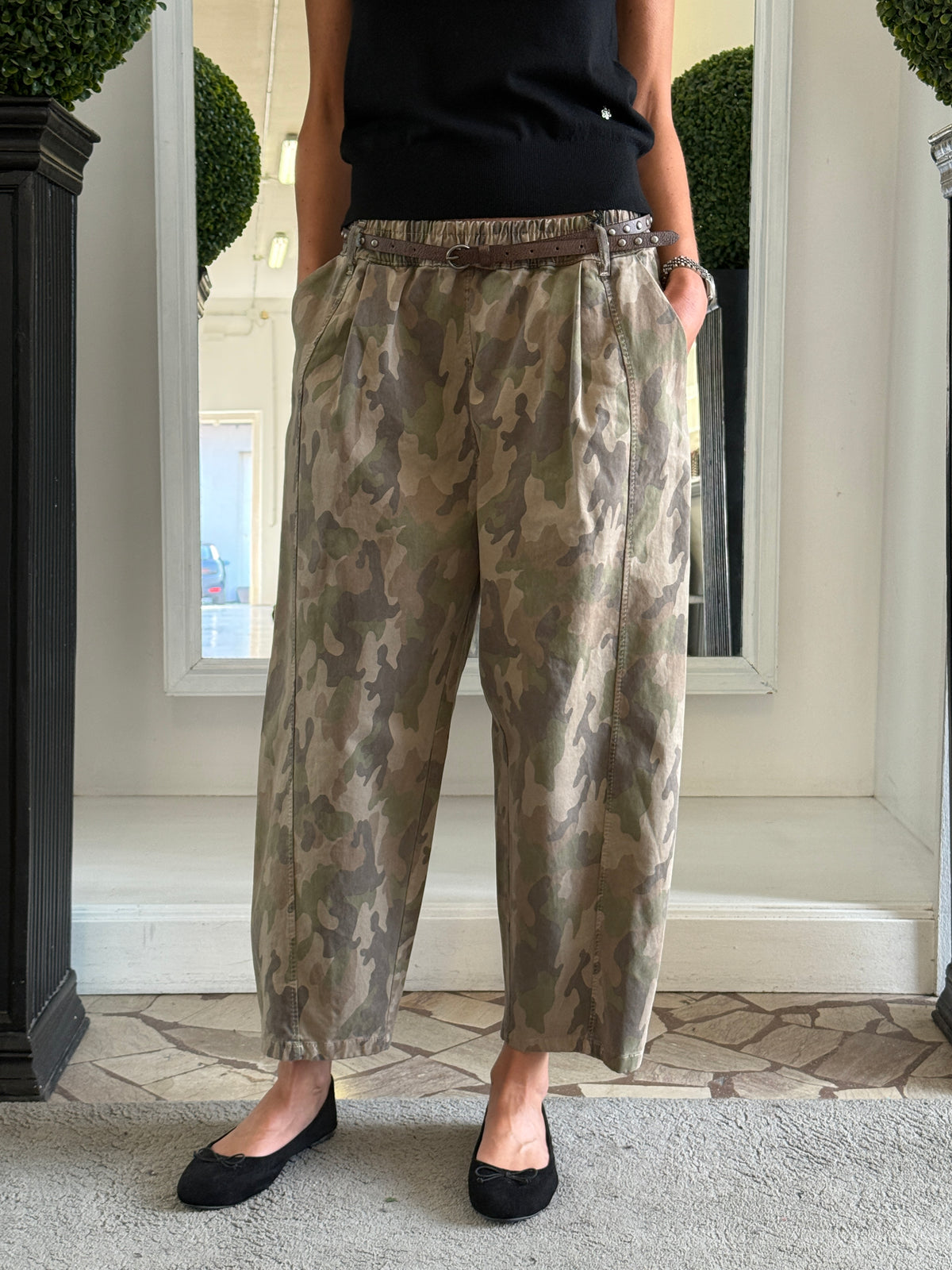 Pantaloni Cropped Camouflage Fit Morbido 775