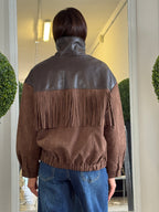 Bomber Ale in Ecopelle con Frange 775