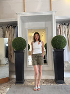 Shorts con Elastico e Cintura in Tessuto