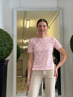 Maglia in Pizzo Elasticizzato Manica Corta