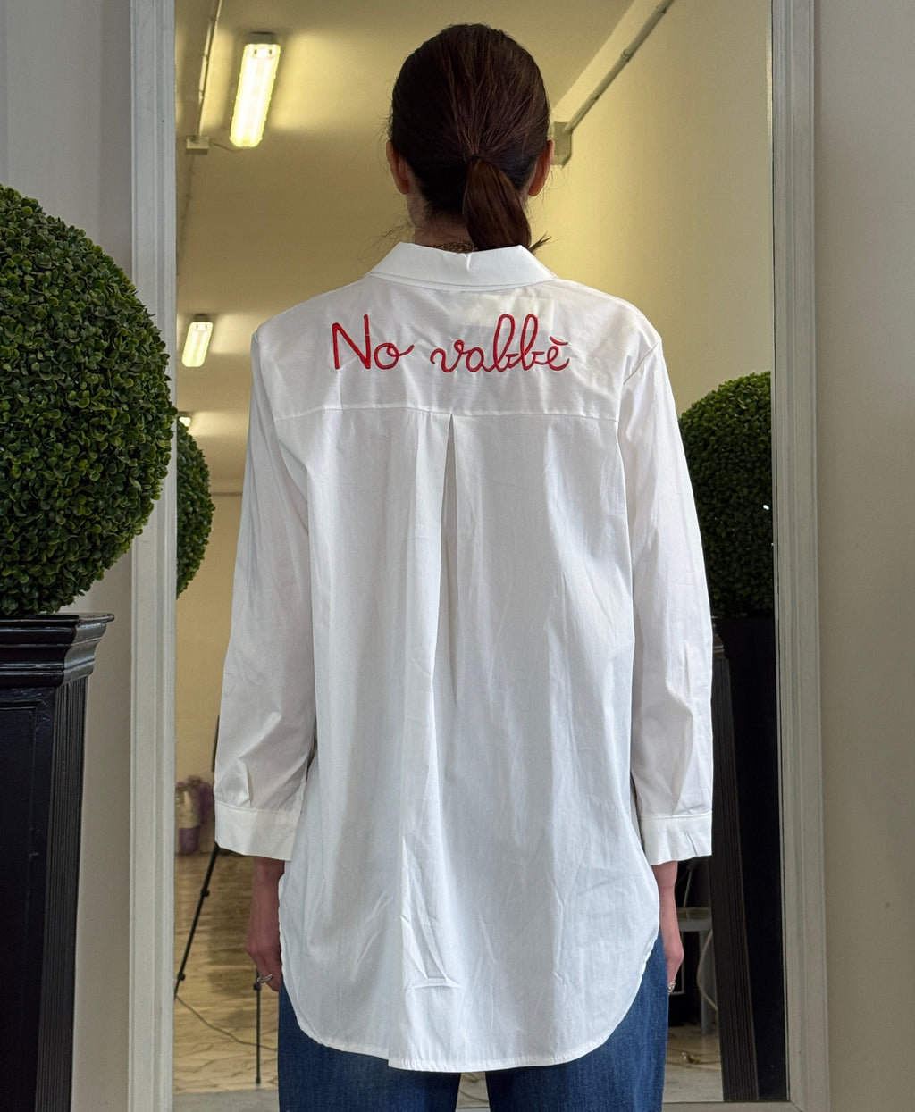 Camicia in Cotone con Ricamo sul Retro