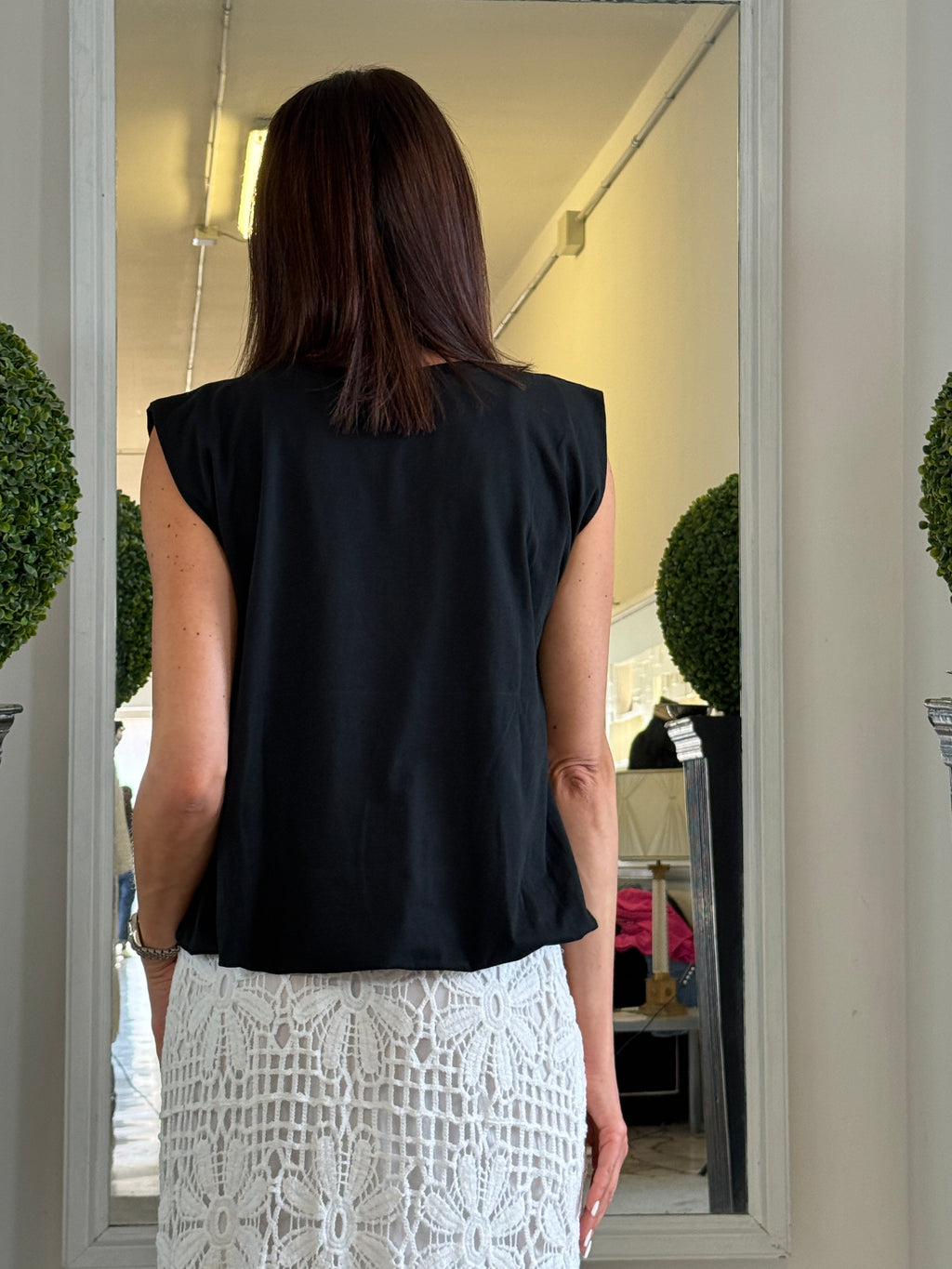 Tensione In T-shirt Palloncino con Arricciatura sul Fondo