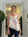 Top Sottoveste Asimmetrico con Pizzo