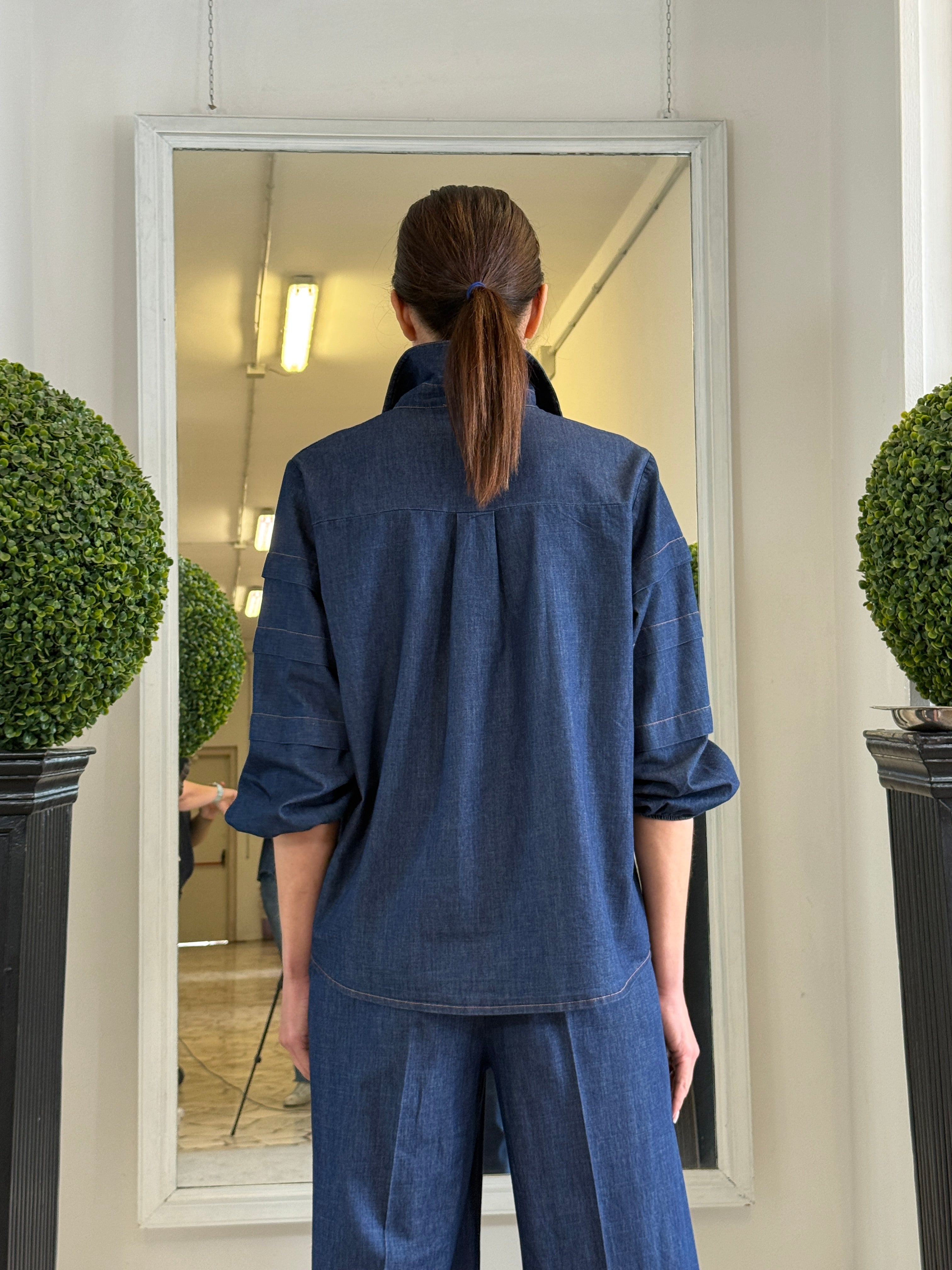 Camicia in Jeans Leggero Stile YSL