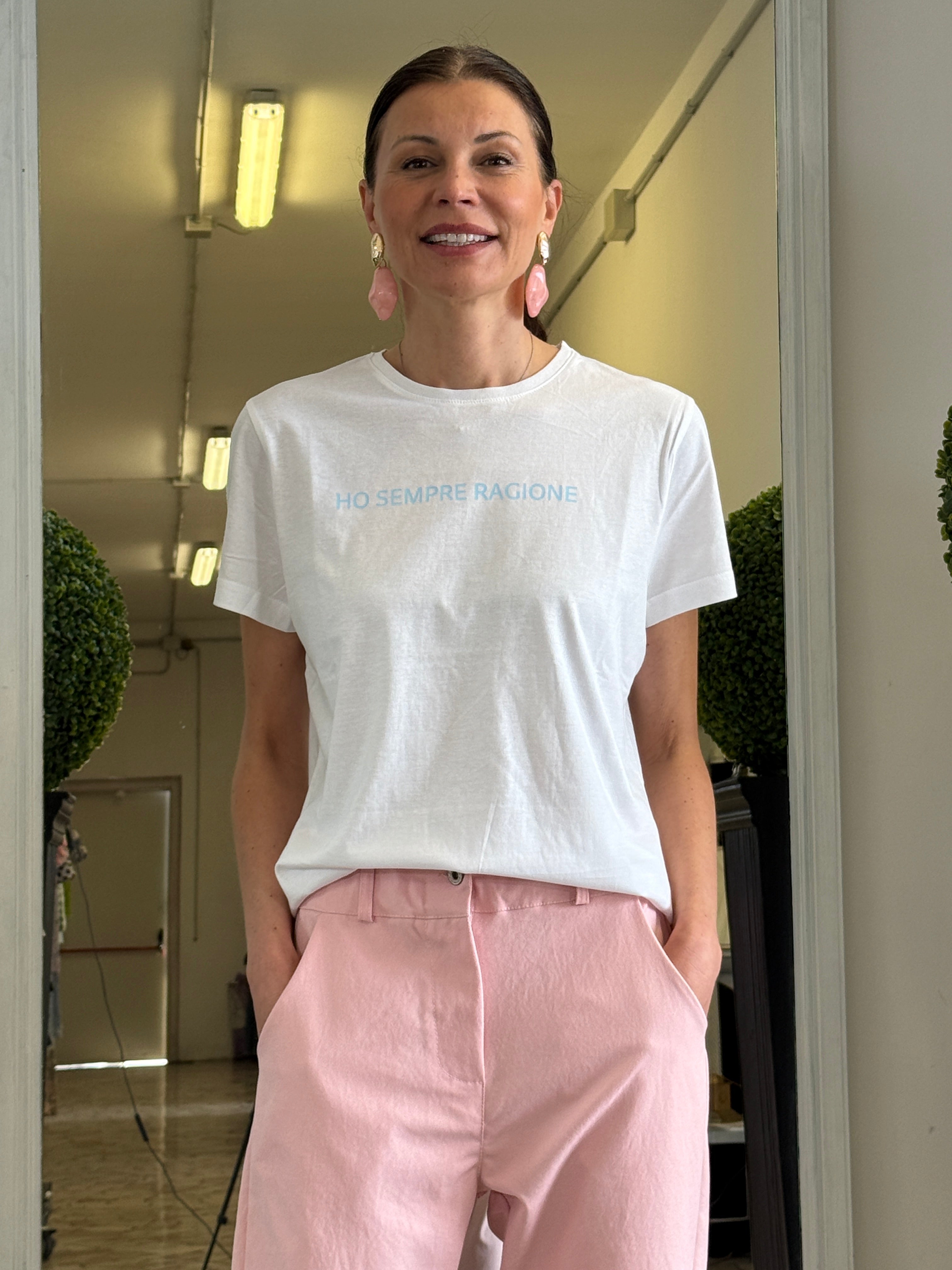 T-shirt in Cotone con Stampa Spiritosa