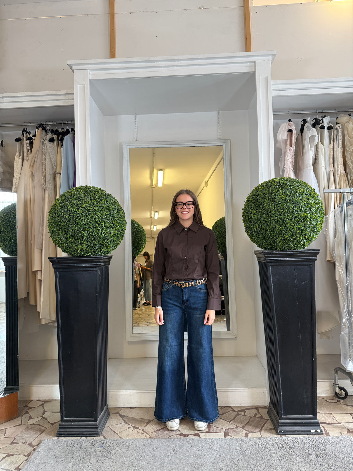 SusyMix Camicia con Bottone Gioiello