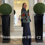 Suzani Indiano Estivo Blu con Ricami
