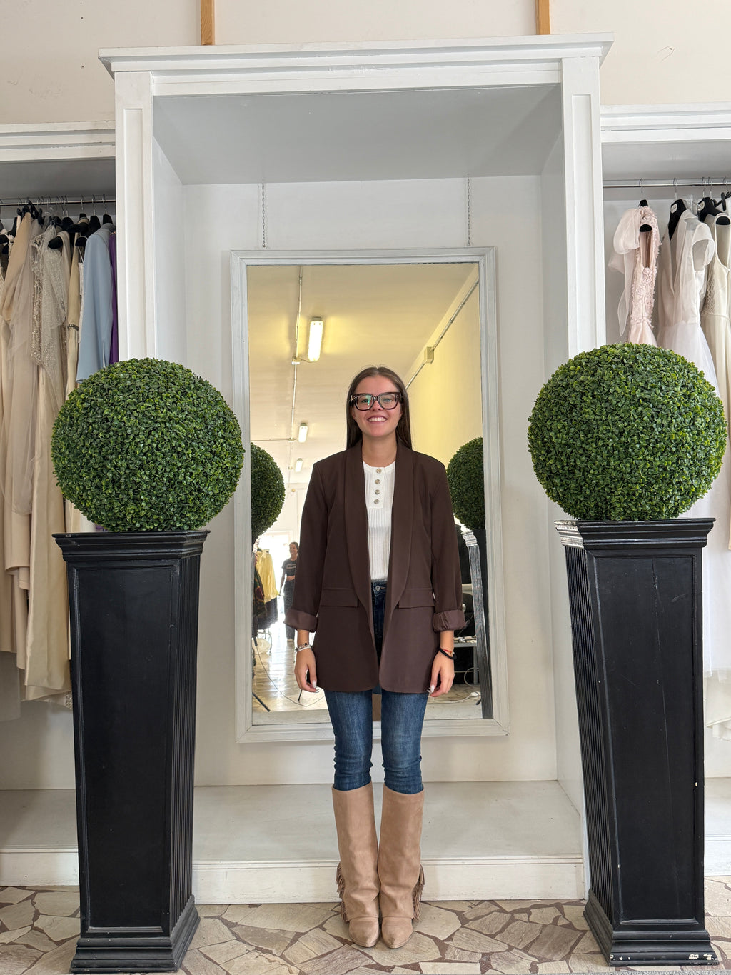 Blazer Senza Bottoni Stile Smoking LiLu