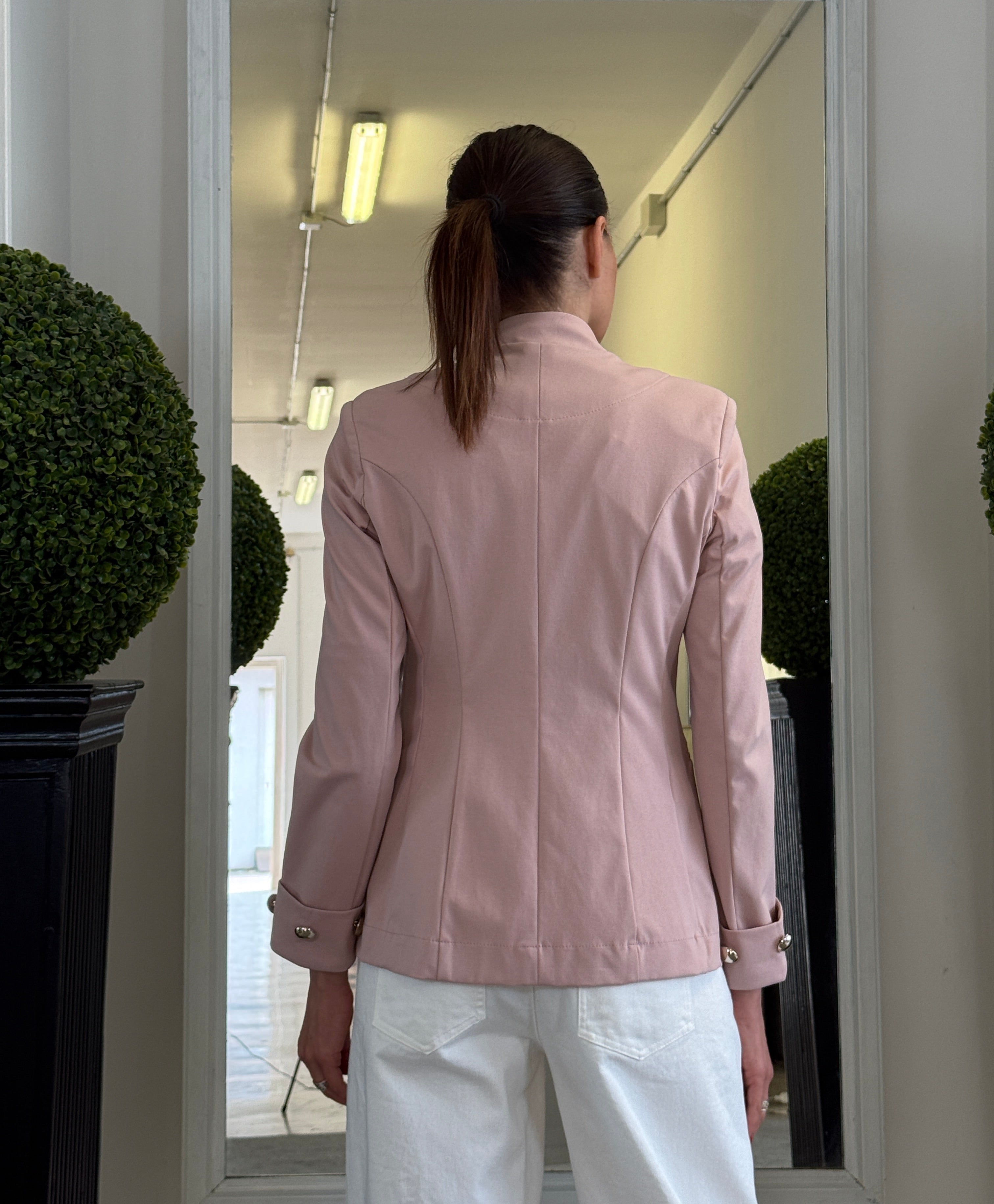MaryLey Giacca Sfoderata Stile Napoleon con Bottini Decorativi