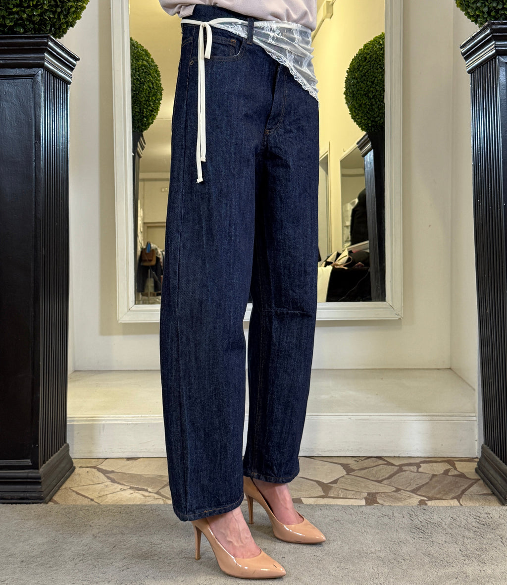 Tensione In Jeans Barrel con Pizzo a Triangolo