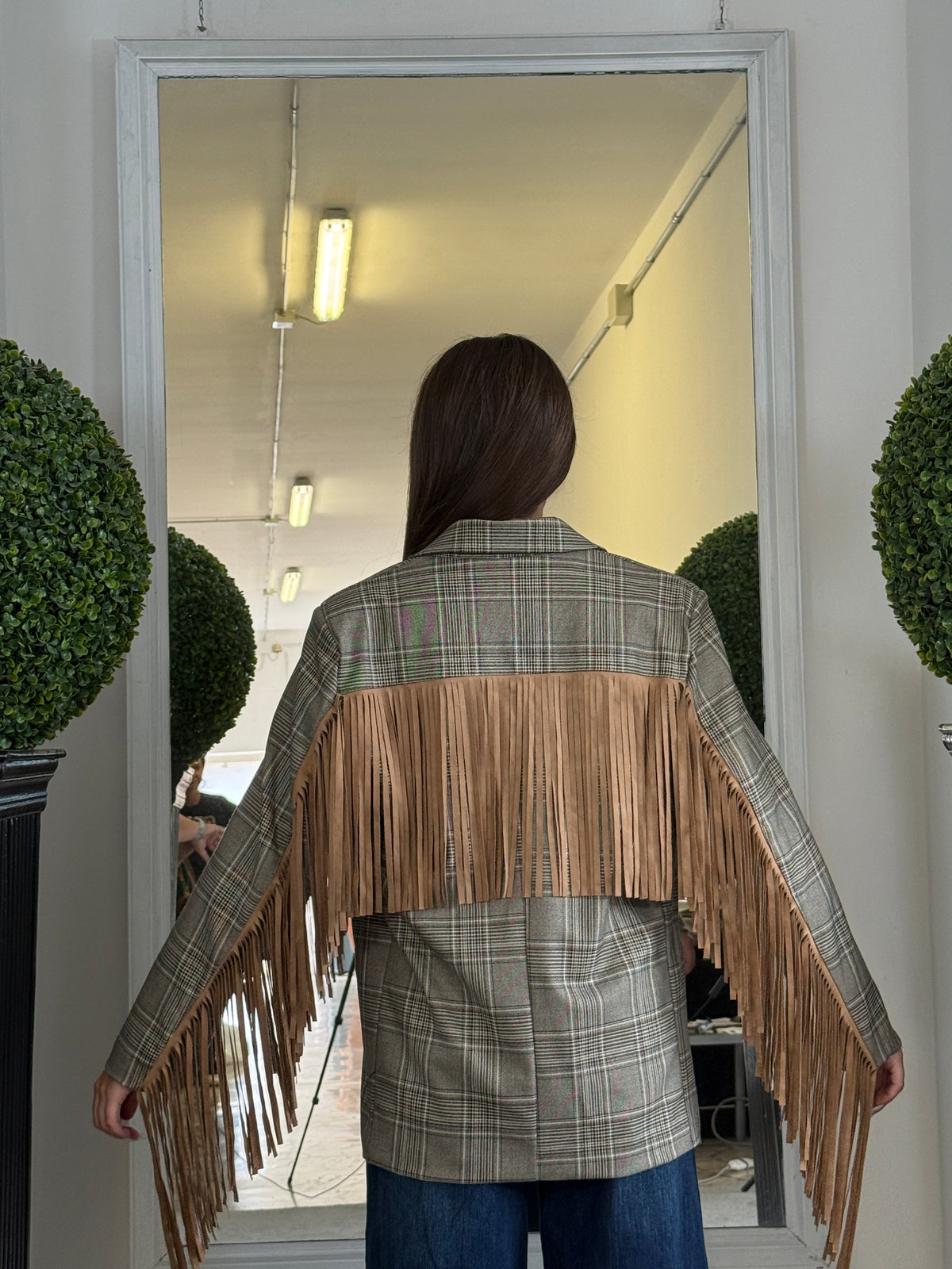 Giacca Blazer Check con Frange 775