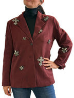 Giacca in Dainetto con applicazioni gioiello