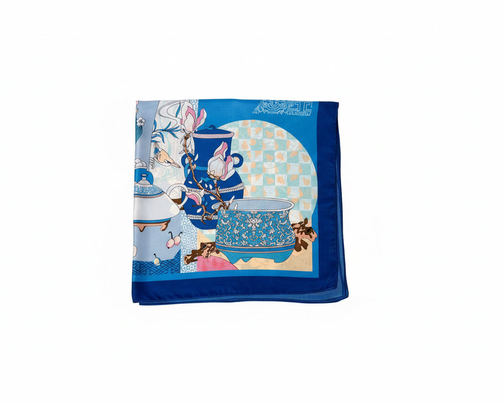 Foulard Quadrato con Stampa Barocca