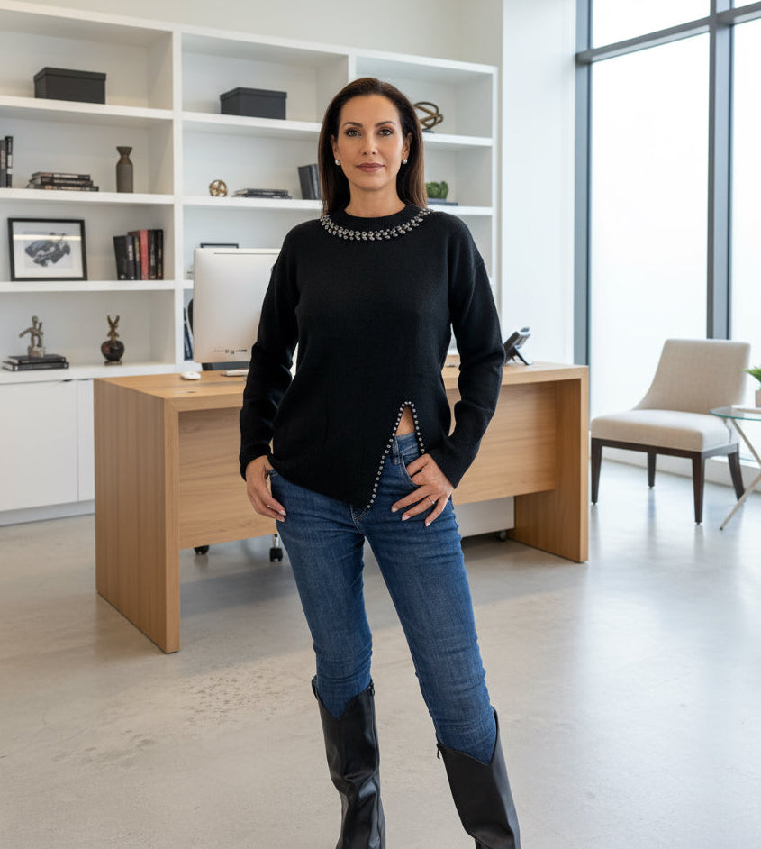 Maglione con Strass Gioiello