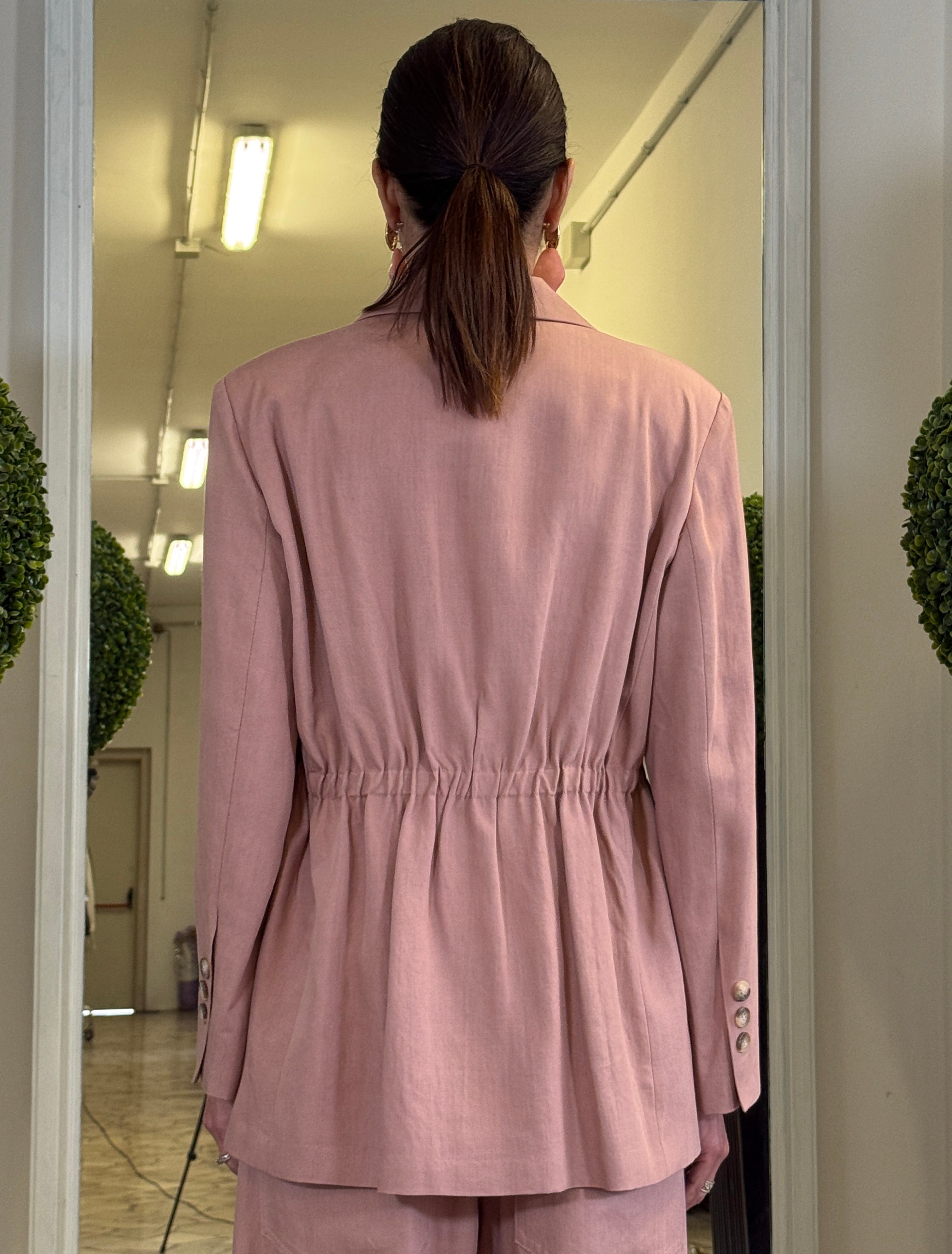 Tensione In Giacca Over Monopetto con Arriccio alla Vita