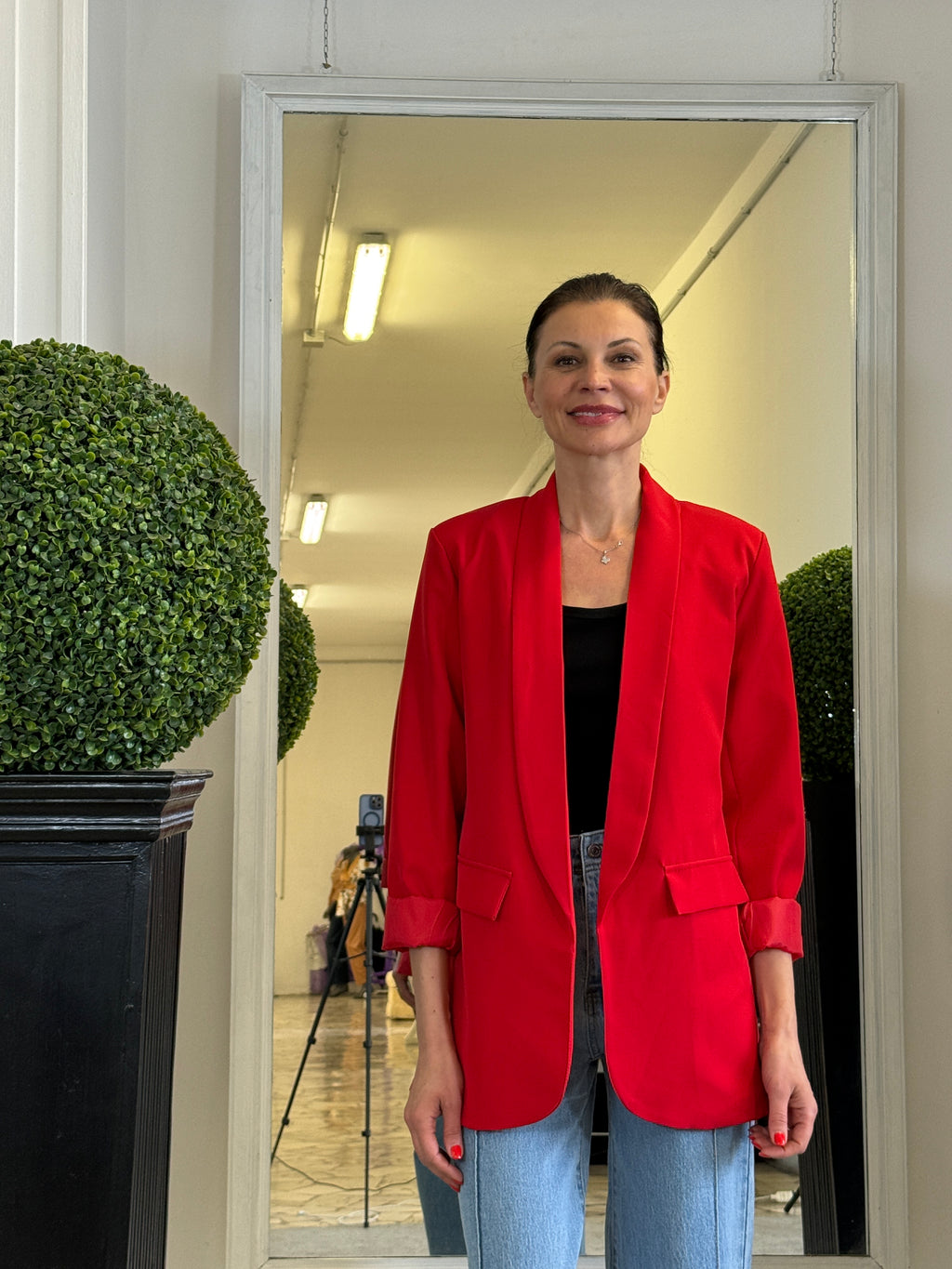 Blazer Senza Bottoni Stile Smoking